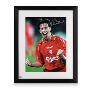 Robbie Fowler Signed Liverpool Football Photo: Cup Final Goal Framed