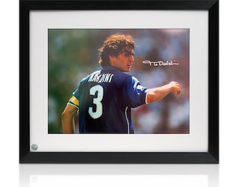 パオロ・マルディーニ直筆サイン入りイタリア代表サッカー写真：1998年