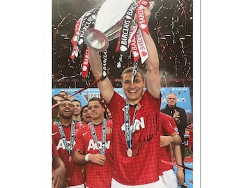 Nemanja Vidić gesigneerde voetbalfoto Manchester United