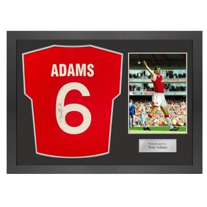 Tony Adams Signed Arsenal 1985 Football Shirt. Icon Frame