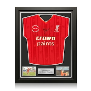 Kenny Dalglish Signed Liverpool 1985-86 Football Shirt. Standard Frame