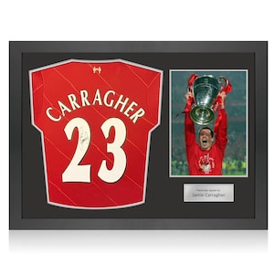 Jamie Carragher Signed Liverpool 2021-22 Football Shirt. Icon Frame