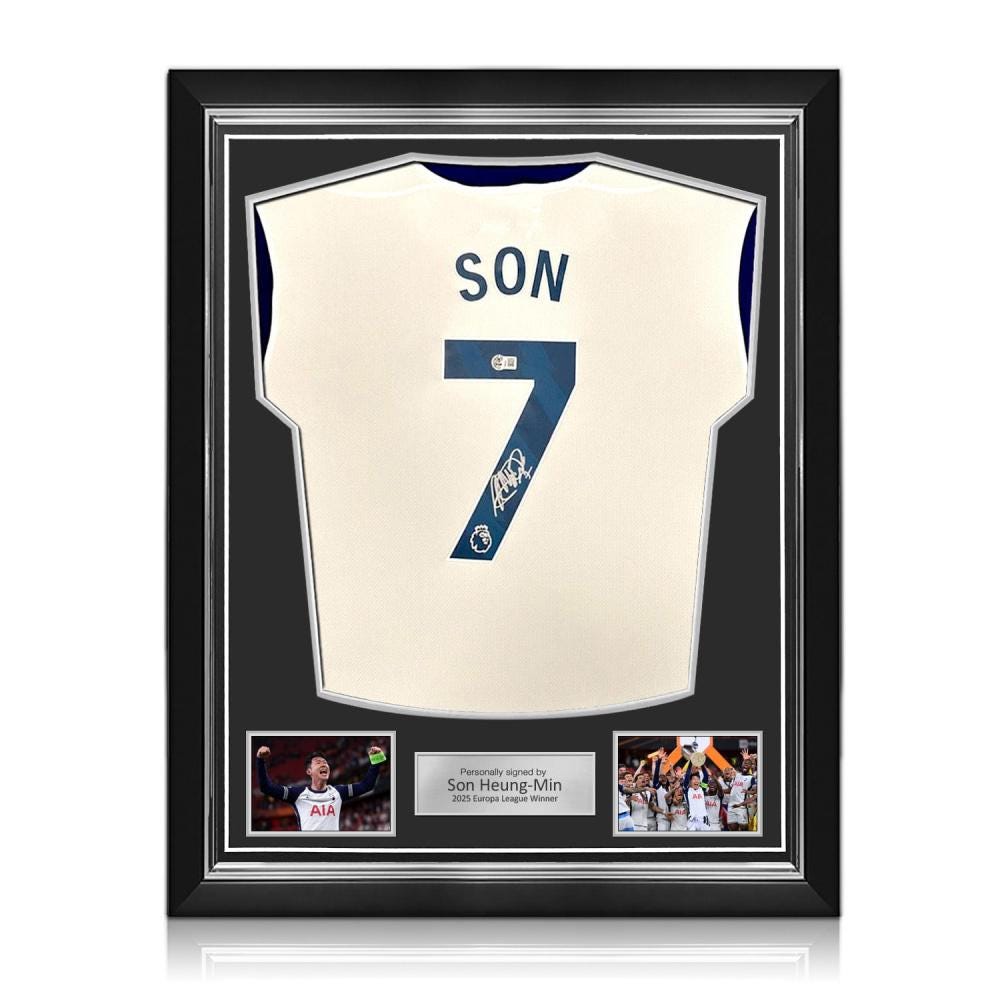 Son Heung-min Signed Tottenham Hotspur 2024-25 Football Shirt. Superior Frame