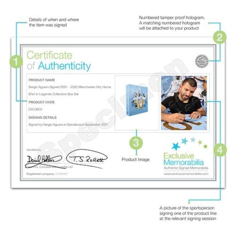 Sergio Aguero Signed Manchester City Legends Collectors Box Set image 3