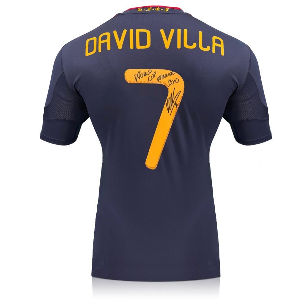 David Villa Signed Original Spain 2010-11 Away Football Shirt - Etsy