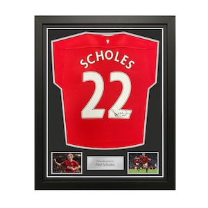 Paul Scholes Signed Original Manchester United 2011-12 Football Shirt. Standard Frame