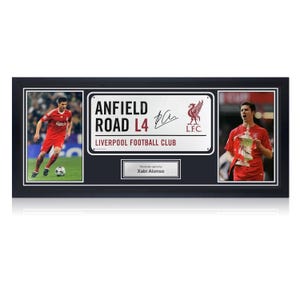 Xabi Alonso Signed Liverpool Street Sign. Framed
