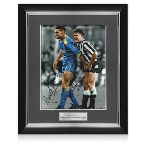 Paul Gascoigne And Vinnie Jones Signed Photo. Deluxe Framed