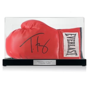 Tyson Fury Signed Boxing Glove. Display Case With Plaque