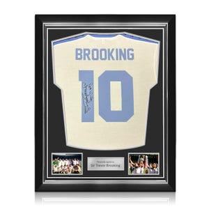 Trevor Brooking Back Signed 1980 West Ham FA Cup Final Football Shirt. Superior Frame