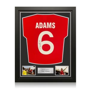 Tony Adams Signed Arsenal 1985 Football Shirt. Standard Frame