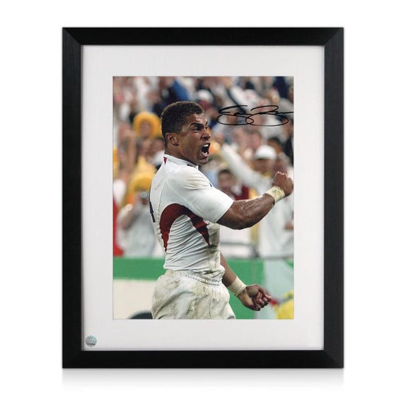 Photo Rugby Signée Jason Robinson - Essai Finale Coupe Du Monde - Angleterre - Années 2000