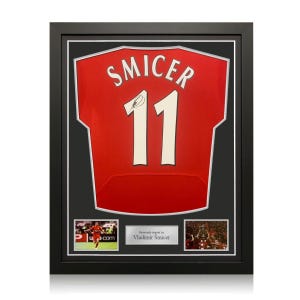 Vladimir Smicer Signed Liverpool 2005 Football Shirt. Standard Frame