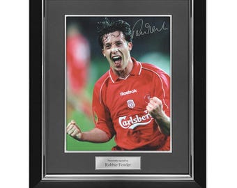 Robbie Fowler Signed Liverpool Football Photo: Cup Final Goal. Deluxe Frame