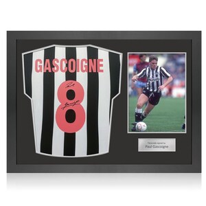 Paul Gascoigne Signed Newcastle United 1984 Home Football Shirt. Icon Frame image 1