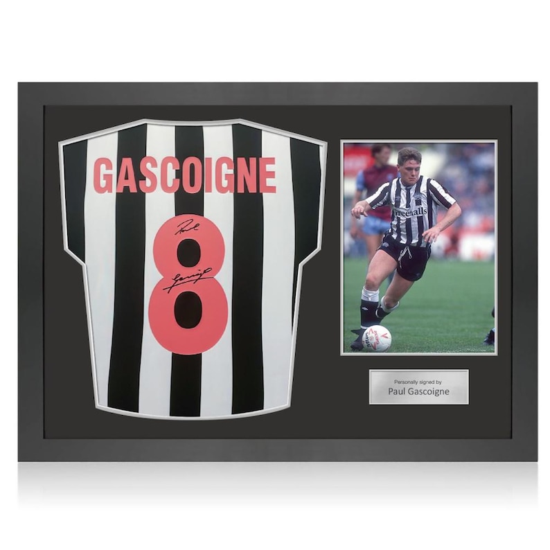 Paul Gascoigne Signed Newcastle United 1984 Home Football Shirt. Icon Frame image 1