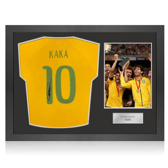Kaka Signed Original Brazil 2014-15 Home Football Shirt. Icon