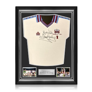 Trevor Brooking Front Signed 1980 West Ham FA Cup Final Football Shirt. Superior Frame
