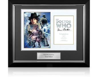 Tom Baker Signed Doctor Who Poster. Deluxe Frame