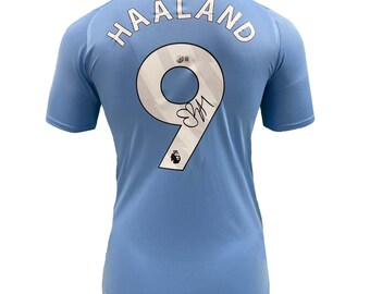 Erling Haaland signiertes Manchester City 2023-24 Fußballtrikot