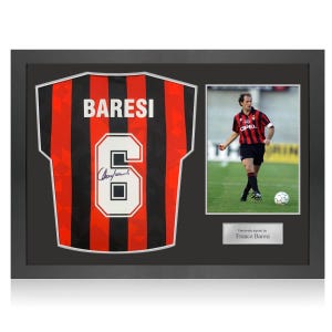Franco Baresi Signed AC Milan 1994 Football Shirt. Icon Frame