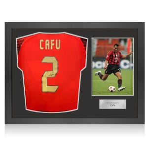 Cafu Signed AC Milan 2023-24 Football Shirt. Icon Frame