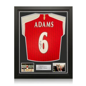Tony Adams Signed Arsenal 2023-24 Football Shirt. Standard Frame