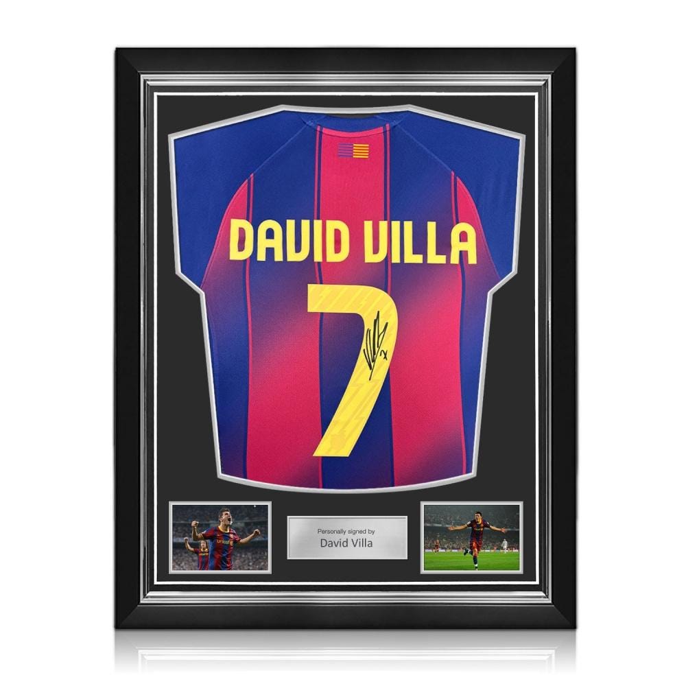 David Villa Signed Barcelona 2025-26 Football Shirt. Superior