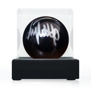 Jimmy White Signed Black Snooker Ball. In Display Case