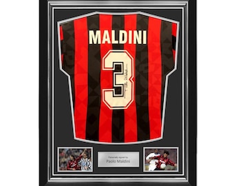 パオロ・マルディーニ直筆サイン入りACミラン1993-94ホームサッカー
