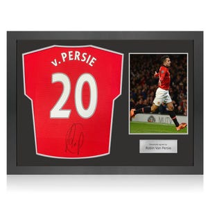 Robin Van Persie Signed Original Manchester United 2013-14 Football Shirt. Icon Frame