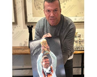 ローター・マテウスのサイン入りドイツサッカー写真：ワールドカップ