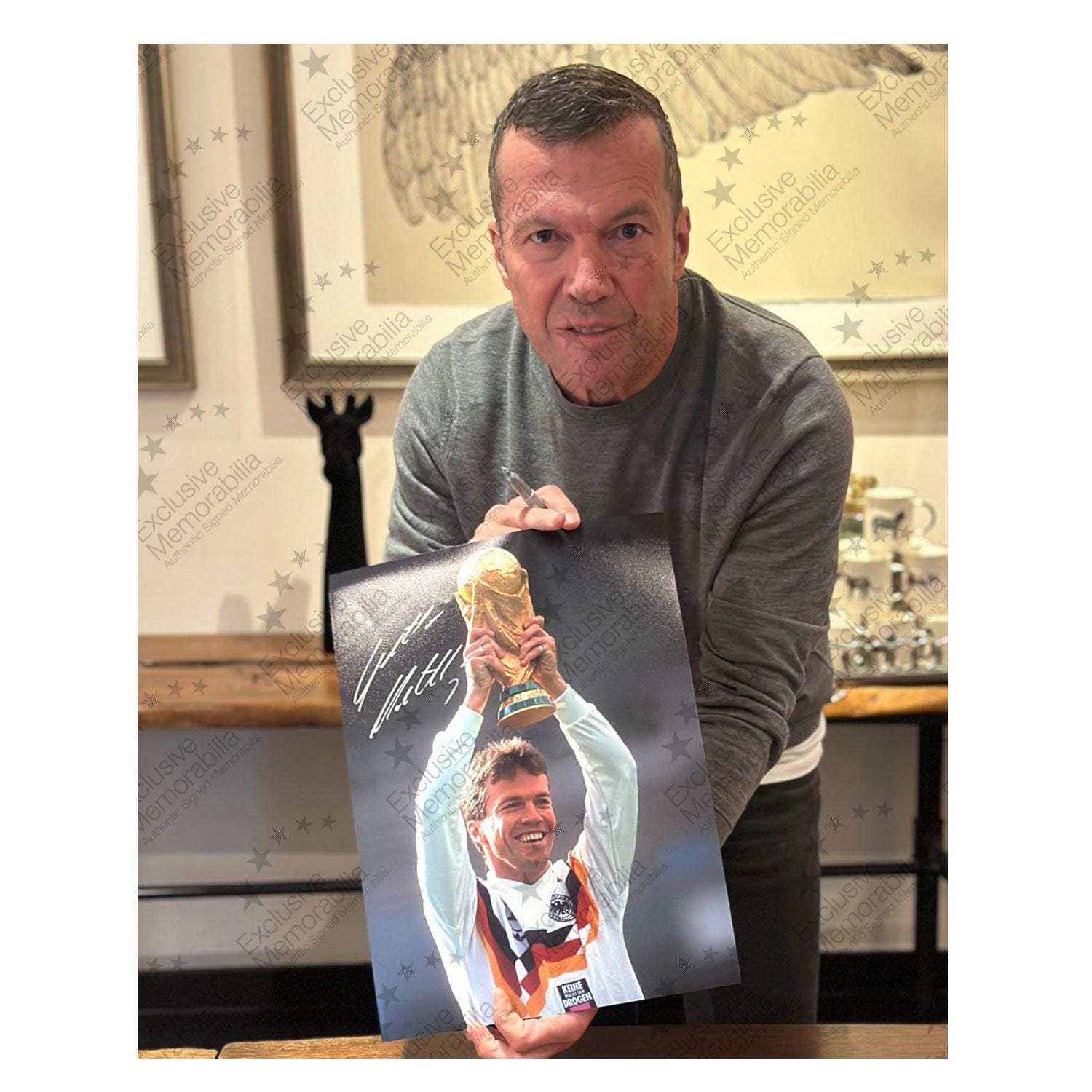 ローター・マテウスのサイン入りドイツサッカー写真：ワールドカップ