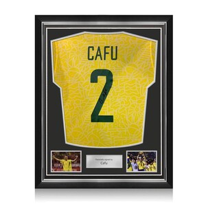 Cafu Signed Brazil 2024 Football Shirt. Superior Frame