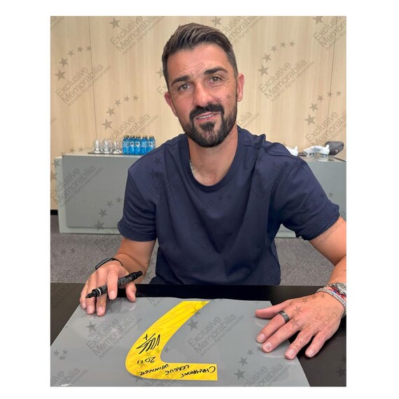 David Villa サイン入り Barcelona ベケット鑑定済 David Villa
