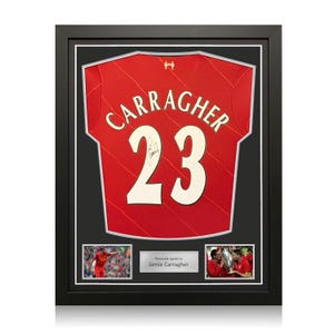 Jamie Carragher Signed Liverpool 2021-22 Football Shirt. Standard Frame