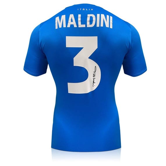 パオロ・マルディーニ直筆サイン入りイタリア代表 2022 ホームサッカー