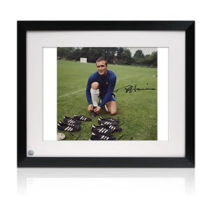 Ron Harris Signed Chelsea Photo: Press Call 1968. Standard Frame