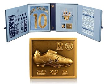 セルヒオ・アグエロ　直筆サイン　アクリルフレーム付き 引退を表明したアルゼンチン代表セルヒオ・クン・アグエロの直筆