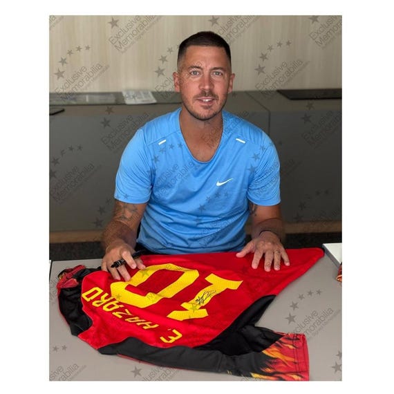 Eden Hazard Signed Belgium 2022 Home Football Shirt (original