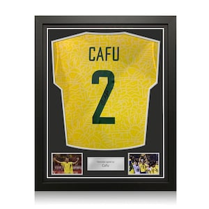 Cafu Signed Brazil 2024 Football Shirt. Standard Frame