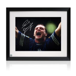 Paul Gascoigne Signed Rangers Photo. Framed