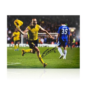 Andres Iniesta Signed Barcelona Football Photo: Semi-Final Goal