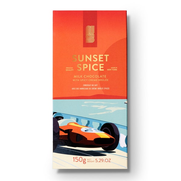 Sunset Spice Bar (Milk Chocolate with Spicy Creme Brûlée) Shareable Size  North South Chocolates