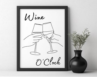Wine O’Clock Print | Playful Kitchen & Bar Decor (Digital Download)