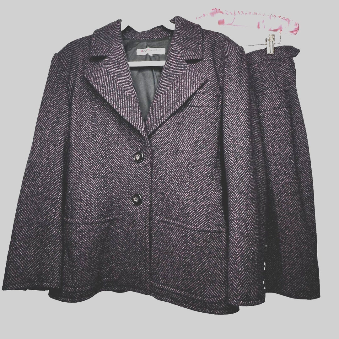 Yves Saint Laurent Vintage Herringbone Bouclé Wool Blazer 40 Etsy