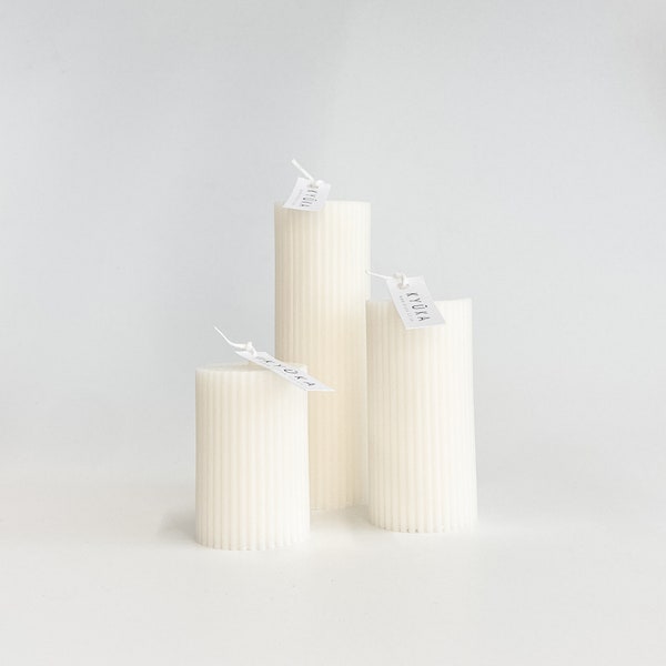 Soy Wax Set Of 3 Candles Eco-friendly Candle Gift Set Soy Wax Candle Set Of 3 Decorative Pillar Candle Vegan Pillar Candle Set Natural