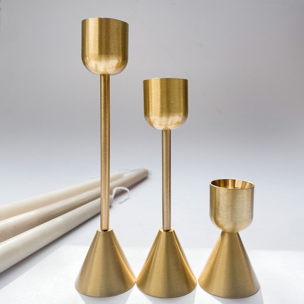 Grand bougeoir en or Bougeoir décoratif en or pour décoration d'intérieur, ensemble cadeau, bougeoir pour dîner, bougeoir en or