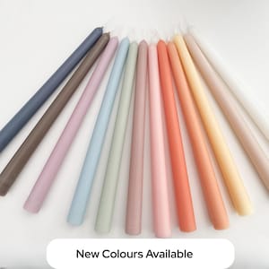 Long Taper Candles Elegant Dining Table Candles in Multiple Colours | Wedding Candles | Single or Bulk Boxes | 26cm | Non-Drip  long burn