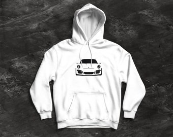 Car Silhouette Hoodie, Cotton, Black, White, Blue, Red, Gift for him, her, Christmas, New Year